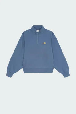 W' American Scr. High Neck Swt - Sweatshirt | Bleu