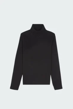 W' L/S Signature Mockneck - Pull col roulé | Noir