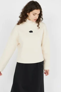 W MOCK NECK RELAXED SWEATSHIRT - Pull | Blanc
