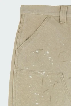 WASHED DOUBLE KNEE WORK - Pantalon | Beige