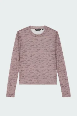 WIND AOP TOP LS - Top | Marron