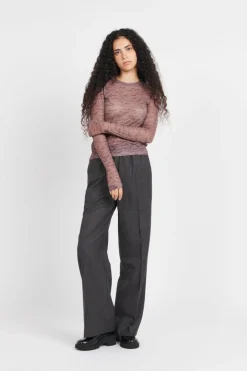 WIND AOP TOP LS - Top | Marron