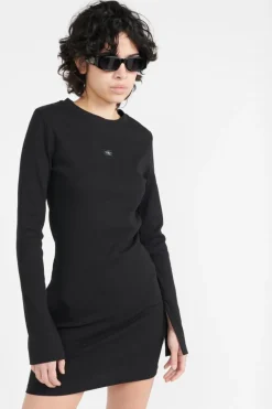 WOVEN LABEL RIB - Robe | Noir