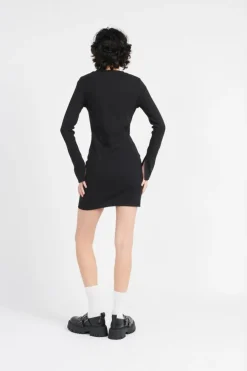 WOVEN LABEL RIB - Robe | Noir