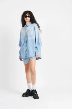 zella monogram denim - Chemise | Bleu