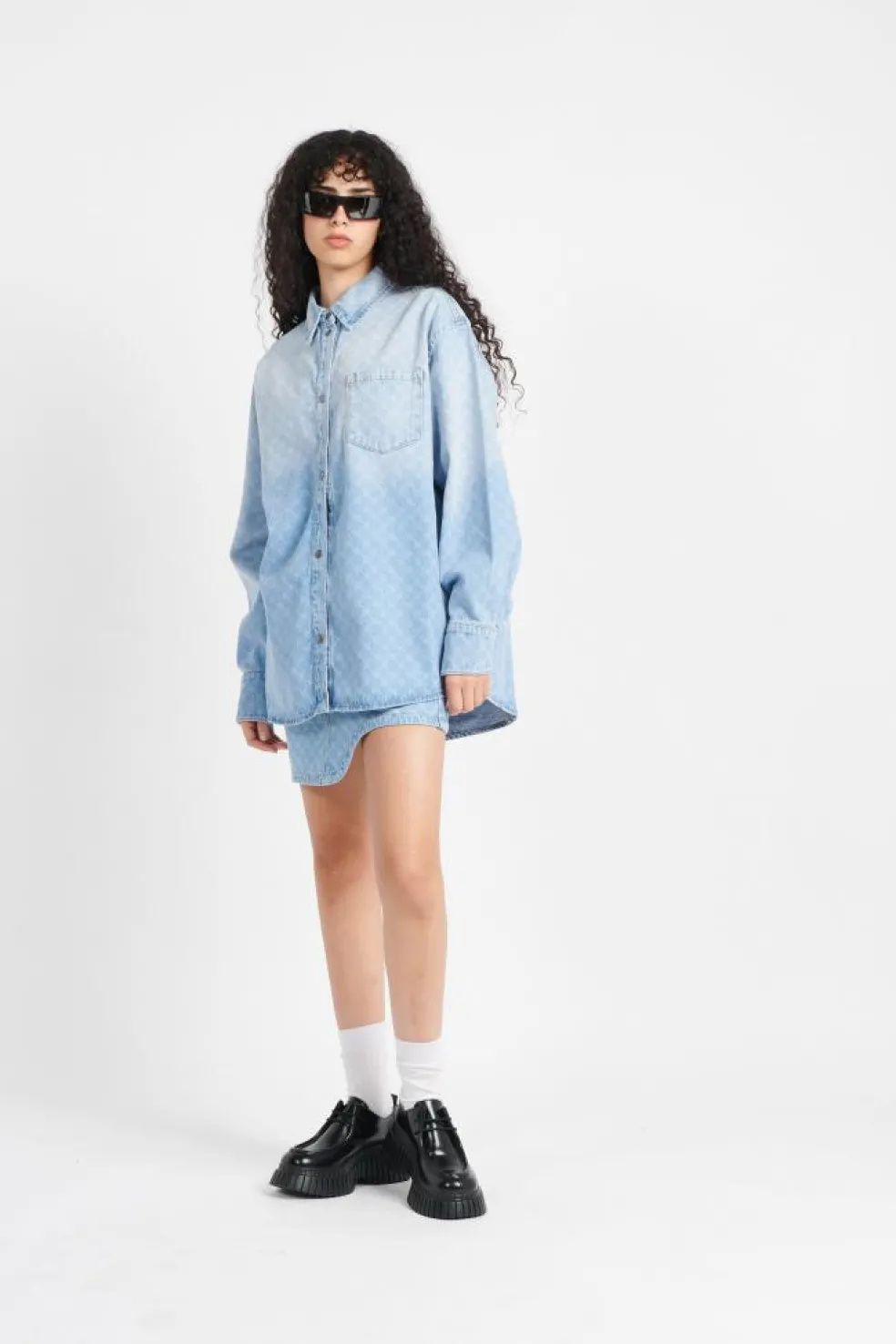 zella monogram denim - Chemise | Bleu